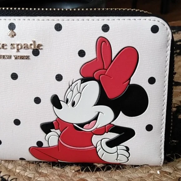 Kate Spade x Disney Polka Dot Minnie Mouse Large Continental Wallet - Picture 2 of 13